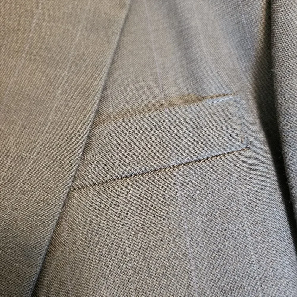Mens Andhurst blazer jacket sports coat 44L Brown Faint Gray Pinstripes USA